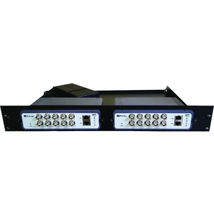 NVT Phybridge Rack mount kit for 2 Unmanaged Switches and Power Supplies (not included). Use with NV-EC-10, & NV-PL-08.