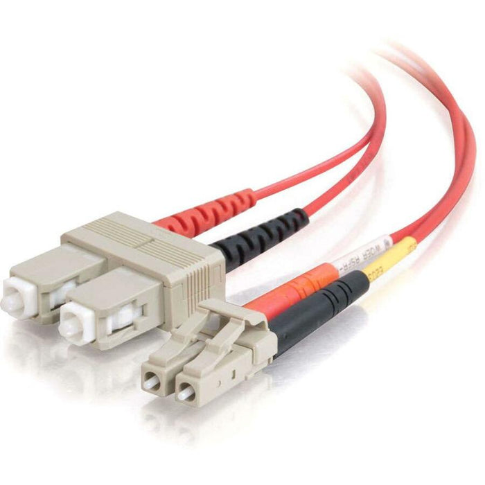 C2G-3m LC-SC 62.5/125 OM1 Duplex Multimode Fiber Optic Cable (Plenum-Rated) - Red