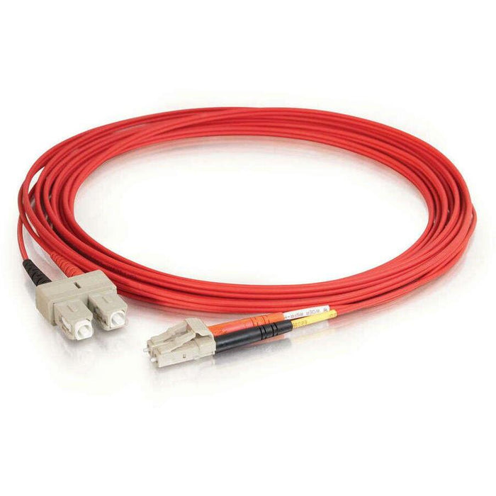C2G-3m LC-SC 62.5/125 OM1 Duplex Multimode Fiber Optic Cable (Plenum-Rated) - Red