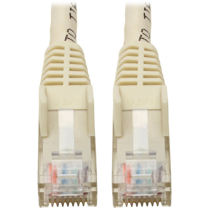 Tripp Lite Cat6 GbE Gigabit Ethernet Snagless Molded Patch Cable UTP White RJ45 M/M 6in 6"