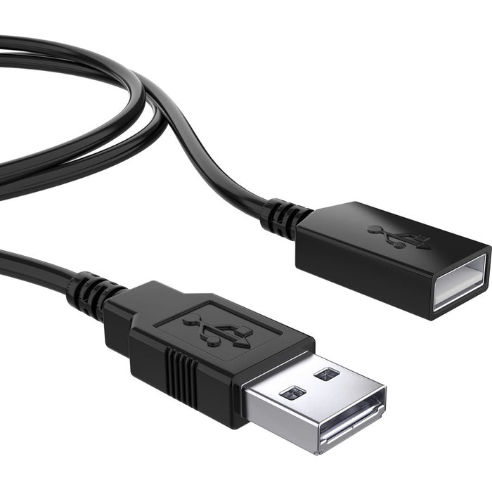 CTA Digital 6-Foot Male to Female USB 2.0 Cable (Black)