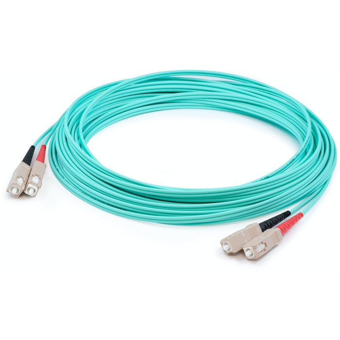 AddOn 17m SC (Male) to SC (Male) Straight Aqua OM4 Duplex Plenum Fiber Patch Cable
