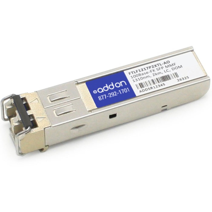 AddOn Finisar FTLF1217P2XTL Compatible TAA Compliant 100Base-FX SFP Transceiver (MMF, 1310nm, 2km, LC, DOM)