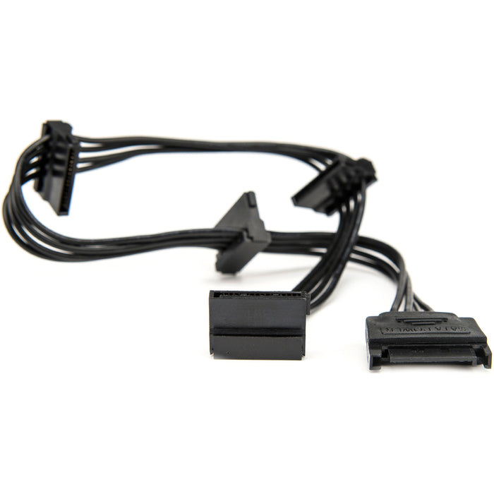 Rocstor Premium 15.7in 4 x SATA Power Splitter Adapter Cable - SATA for Hard Drive - 15.7in - 1 Pack - 1 x SATA Male - 4 x SATA Female - Black - Cable