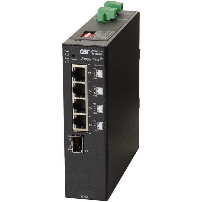 Omnitron Systems RuggedNet Unmanaged Ruggedized Industrial Gigabit, SFP, RJ-45, Ethernet Fiber Switch