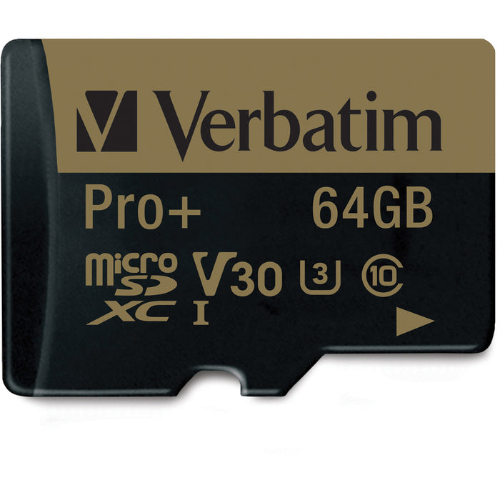 64GB Pro Plus 600X microSDHC Memory Card with Adapter, UHS-I V30 U3 Class 10