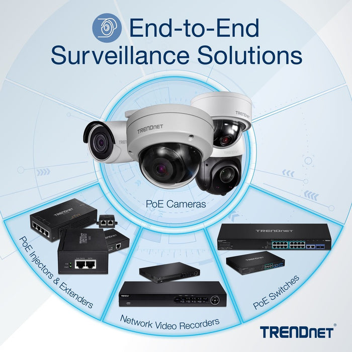 TRENDnet Indoor/Outdoor 5MP H.265 120dB WDR PoE Network Camera, TV-IP1313PI, IP67 Weather Rated Housing, Long-Range Enhanced IR Night Vision up to 80m (262 ft.), Micro SD Card Slot