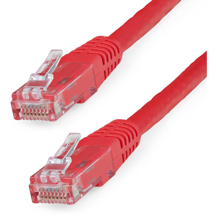 StarTech.com 1ft CAT6 Ethernet Cable - Red Molded Gigabit - 100W PoE UTP 650MHz - Category 6 Patch Cord UL Certified Wiring/TIA