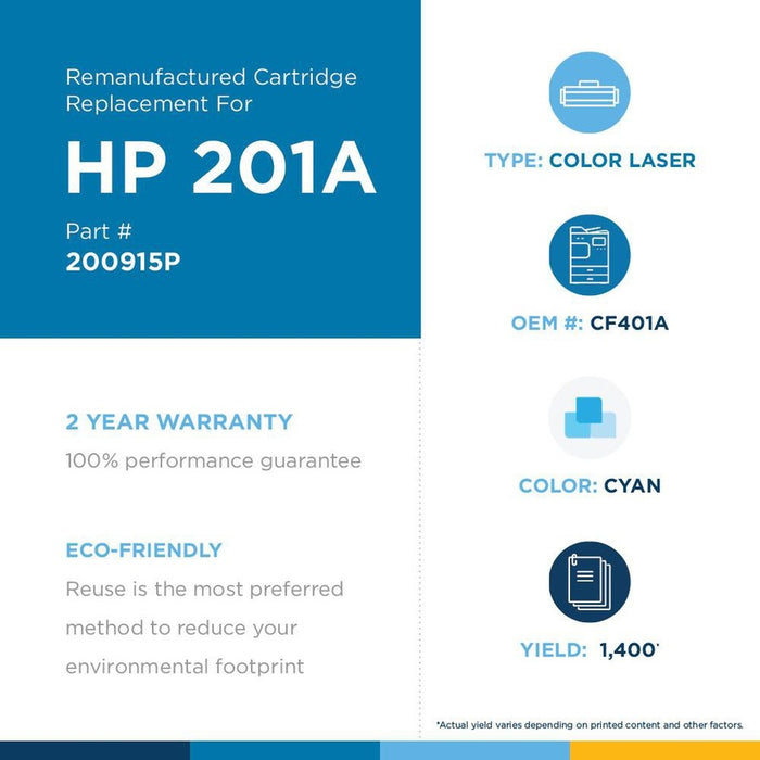 Clover Technologies Remanufactured Toner Cartridge - Alternative for HP 201A - Cyan