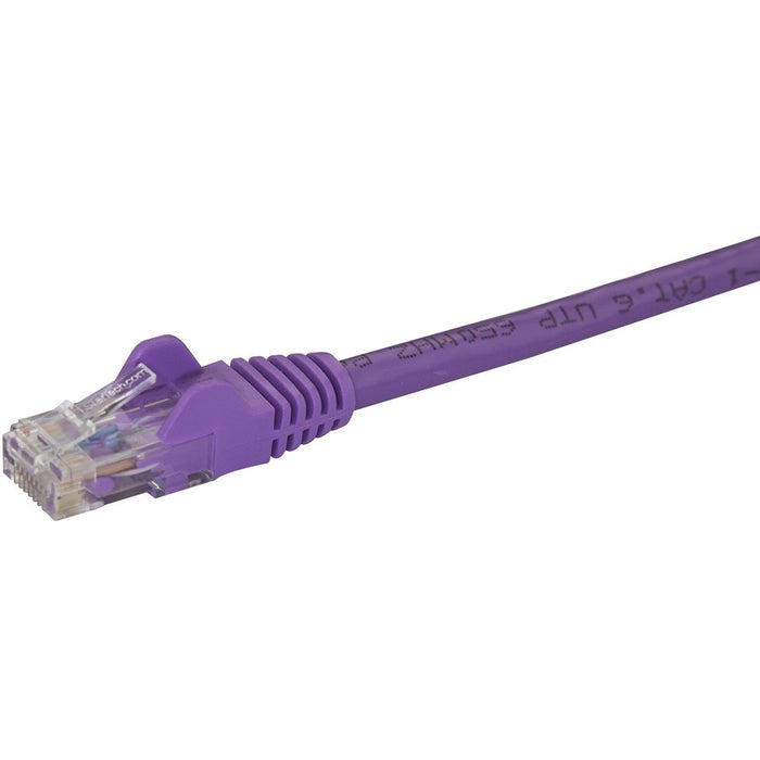 StarTech.com 50ft CAT6 Ethernet Cable - Purple Snagless Gigabit - 100W PoE UTP 650MHz Category 6 Patch Cord UL Certified Wiring/TIA