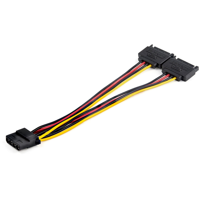 Star Tech.com Dual SATA to LP4 Power Doubler Cable Adapter, SATA to 4 Pin LP4 Internal PC Peripheral Power Supply Connector, 9 Amps/108W