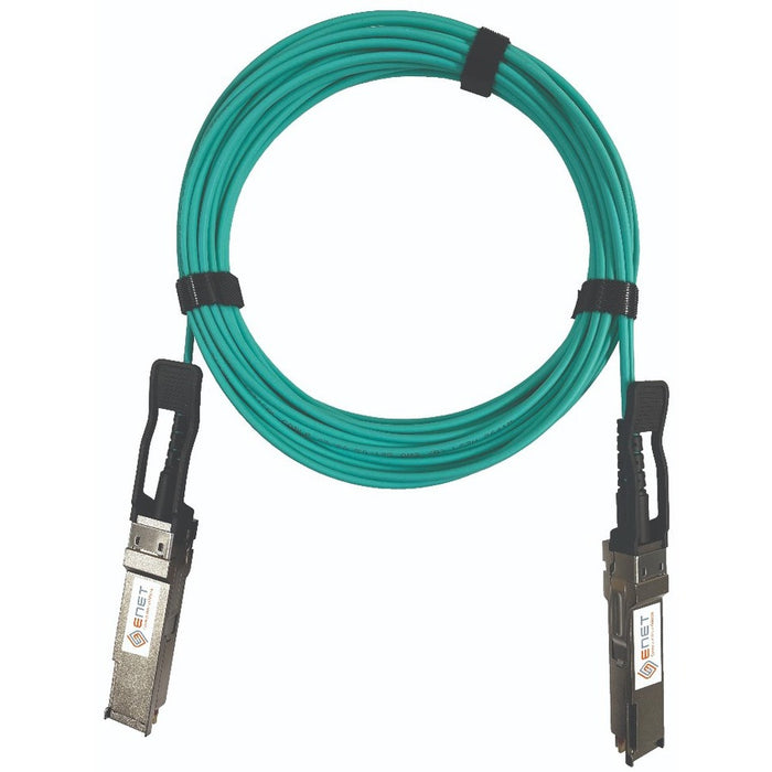 ENET TAA Compliant 56GBASE-AOC QSFP+ to QSFP+ InfiniBand FDR Active Optical Cable Assembly 850nm 10m (32.81 ft) LSZH OM3 Mellanox Compatible