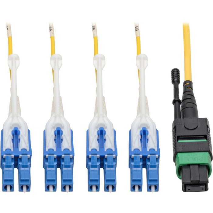 Tripp Lite MTP/MPO (APC) to 8xLC SMF Fiber Breakout Cable QSFP+ 40/100Gb 2M