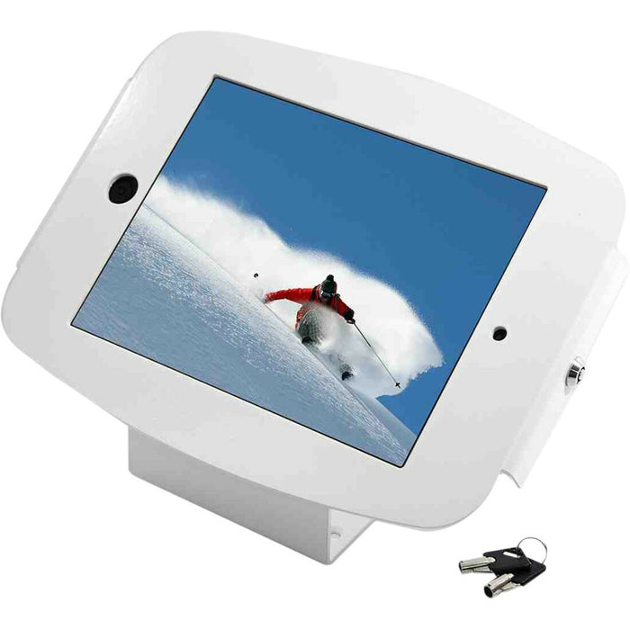 iPad 2/3/4/Air/Air2 Secure Space Enclosure with 45&deg; Kiosk White