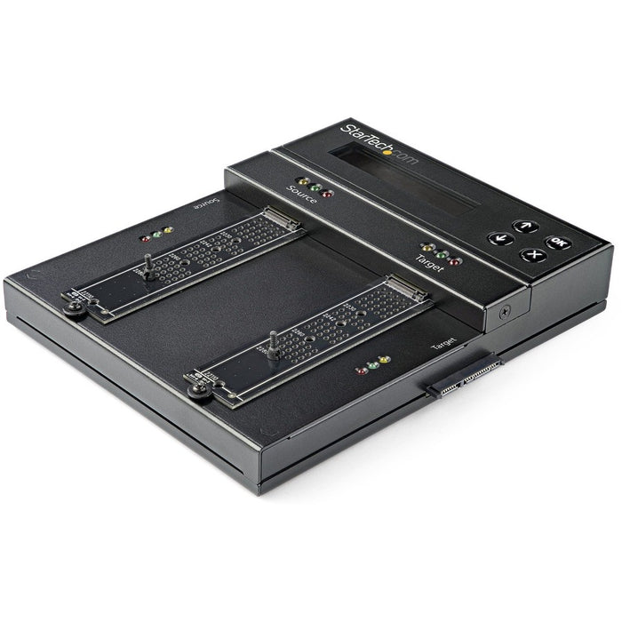 StarTech.com Standalone M.2 NVMe Duplicator and Eraser, External SSD/HDD Cloner/Wiper, M.2 PCIe AHCI/NVMe, M.2 SATA, 2.5"/3.5" SATA Drives