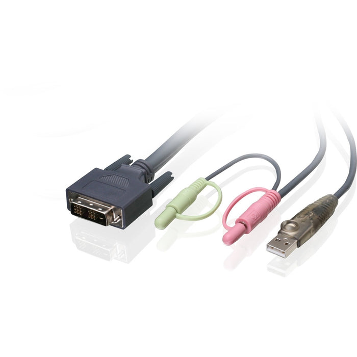 IOGEAR 10ft (3m) Single Link DVI-D USB KVM Cable