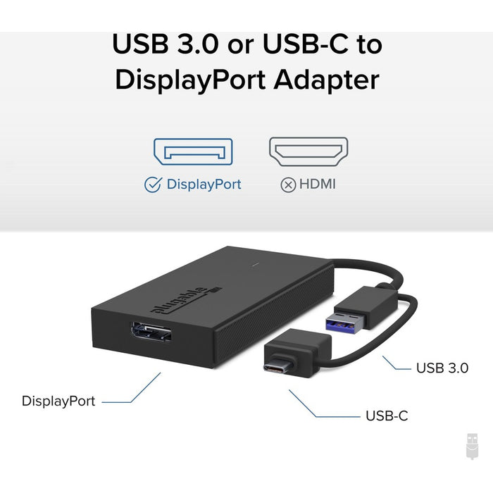 Plugable DisplayPort/USB-C/USB Audio/Video Adapter