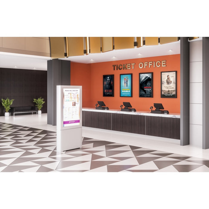 Chief Impact Floor Mounted Back-to-Back Kiosk, Portrait 55" White