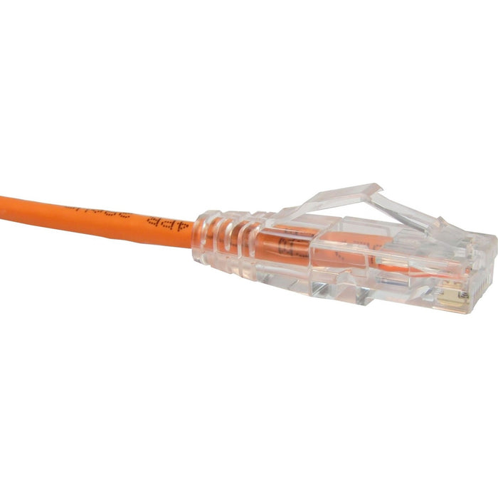 Unirise Clearfit Slim Cat6 Patch Cable, Snagless, Orange, 9ft