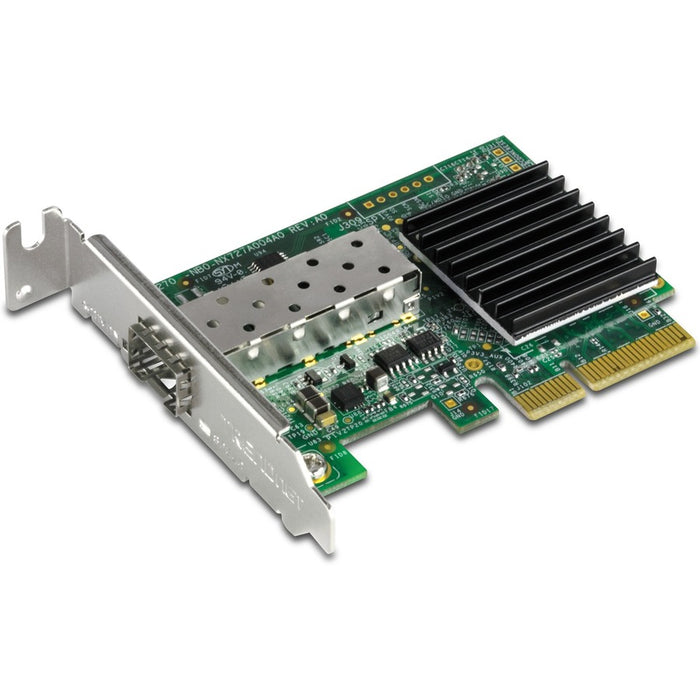 TRENDnet 10 Gigabit PCIe SFP+ Network Adapter, Convert A PCIe Slot Into A 10G SFP+ Slot, Supports 802.1Q, Standard & Low-Profile Brackets Included, Compatible With Windows & Linux, Black, TEG-10GECSFP
