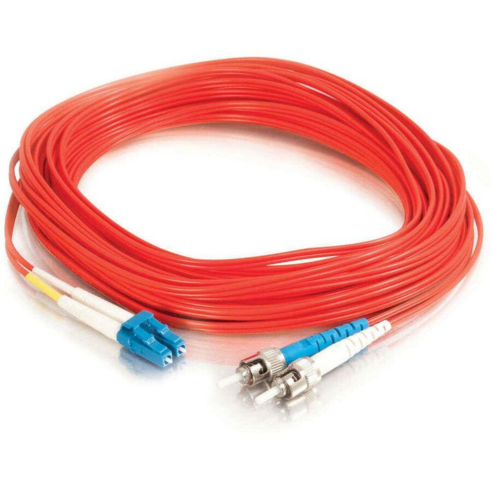 C2G-1m LC-ST 9/125 OS1 Duplex Singlemode Fiber Optic Cable (Plenum-Rated) - Red