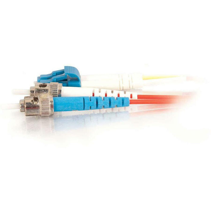 C2G-1m LC-ST 9/125 OS1 Duplex Singlemode Fiber Optic Cable (Plenum-Rated) - Red