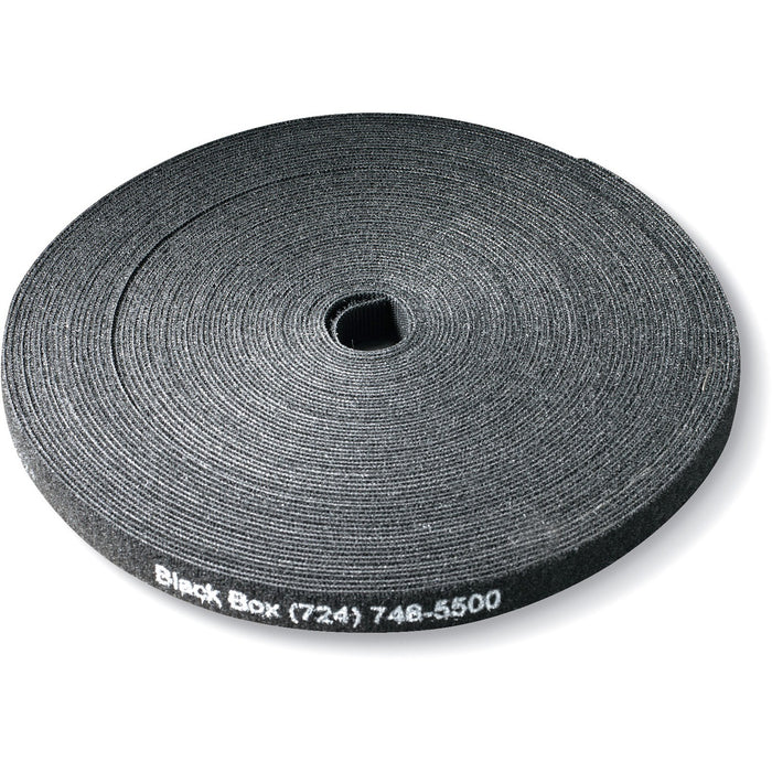 Black Box Hook and Loop Cable Wrap - 5/8" x 75', Black, 75-ft. (22.8-m) Roll
