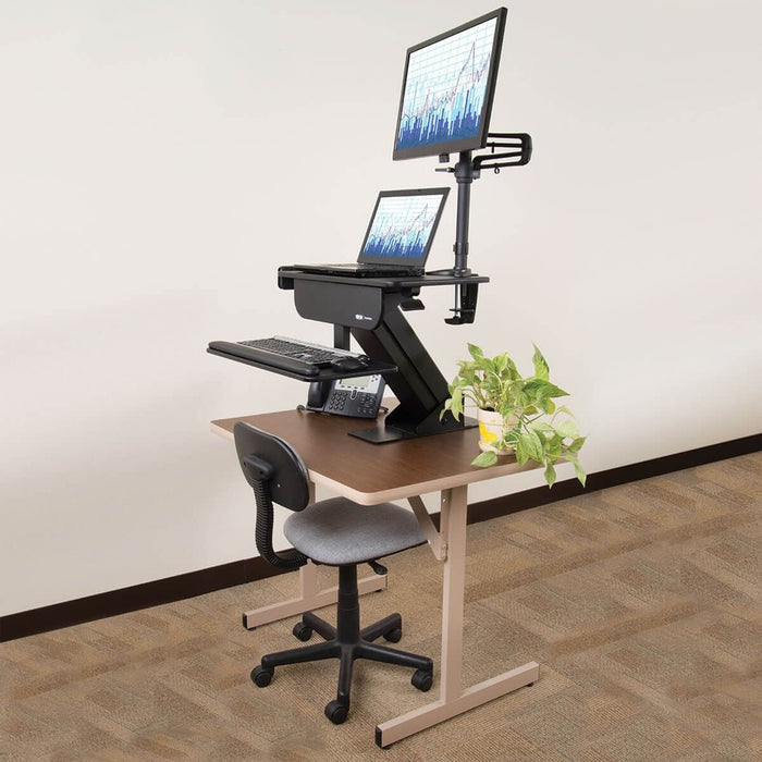 Tripp Lite WorkWise Sit Stand Desktop Workstation Adjustable Standing Desk w/ Clamp