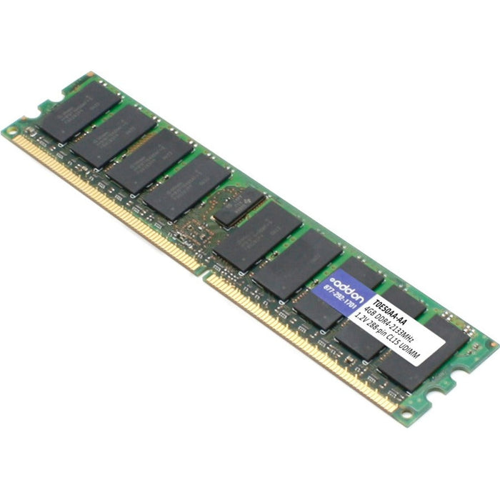 AddOn AA2133D4SR8N/4G x1 HP T0E50AA Compatible 4GB DDR4-2133MHz Unbuffered Non Ecc Single Rank x8 1.2V 288-pin CL15 UDIMM