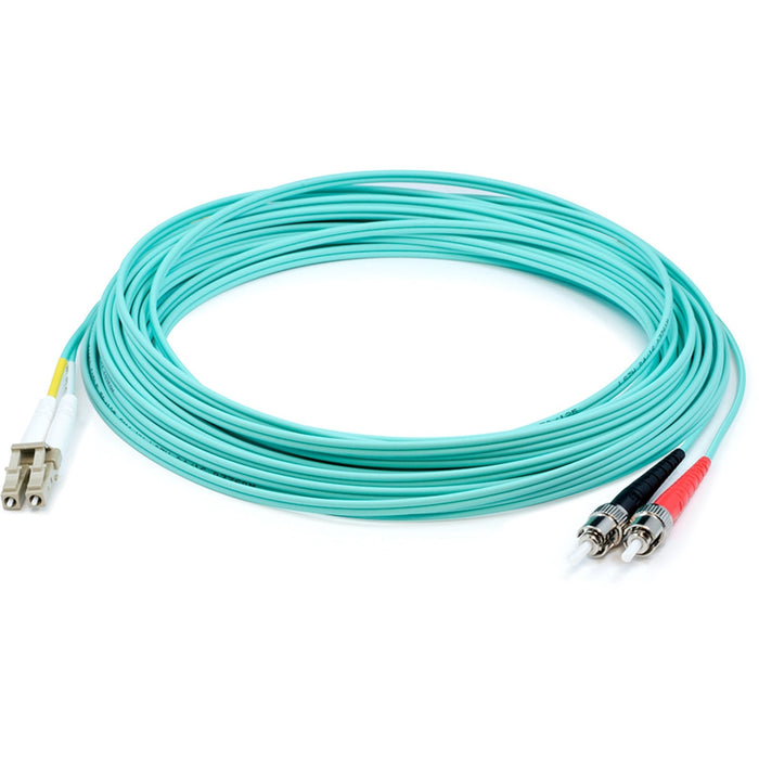 AddOn 16m LC (Male) to ST (Male) Straight Aqua OM4 Duplex Plenum Fiber Patch Cable