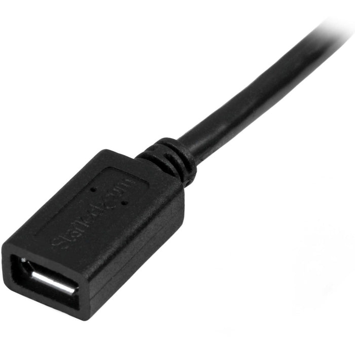 StarTech.com 0.5m 20in Micro-USB Extension Cable - M/F - Micro USB Male to Micro USB Female Cable