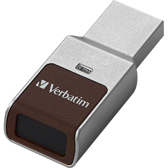 128GB Fingerprint Secure USB 3.0 Flash Drive with AES 256 Hardware Encryption - Silver