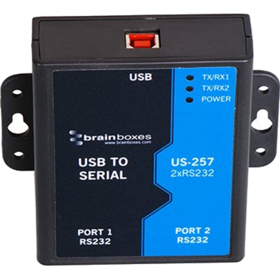 Brainboxes 2 Port RS232 USB to Serial Adapter