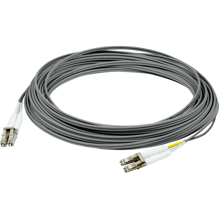 AddOn 15m LC (Male) to LC (Male) Gray OM4 Duplex Fiber LSZH Patch Cable