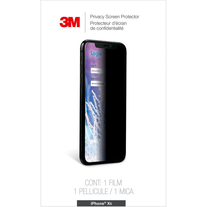 3M Privacy Screen Protector for Apple iPhone XS (MPPAP014) Black, Glossy