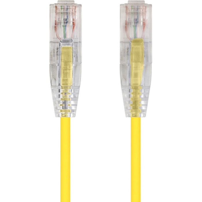 Monoprice SlimRun Cat6 28AWG UTP Ethernet Network Cable, 1ft Yellow
