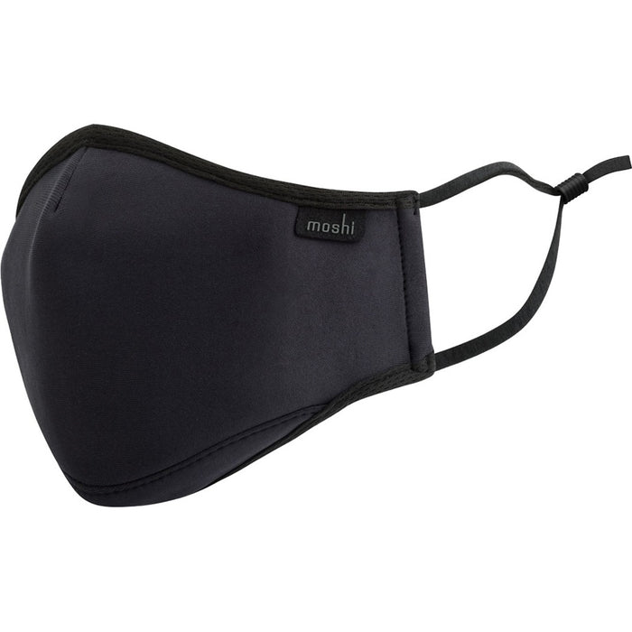 Moshi OmniGuard&trade; Mask with 3 Replaceable Nanohedron Filters - Ocean Black (S) PM 0.075 Filtration, Anti-bacterial Treatment, Washable and Reusable, Includes Carry Pouch