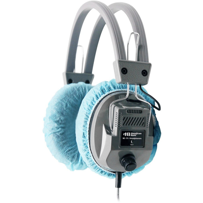Hamilton Buhl Disposable Sanitary Ear Cushion Covers (4.5" Blue 50 Pairs)