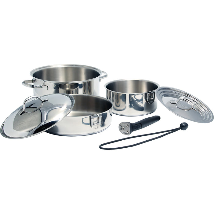Camco Stainless Steel Cookware - 7 pc Nesting Set (Camco) Bilingual