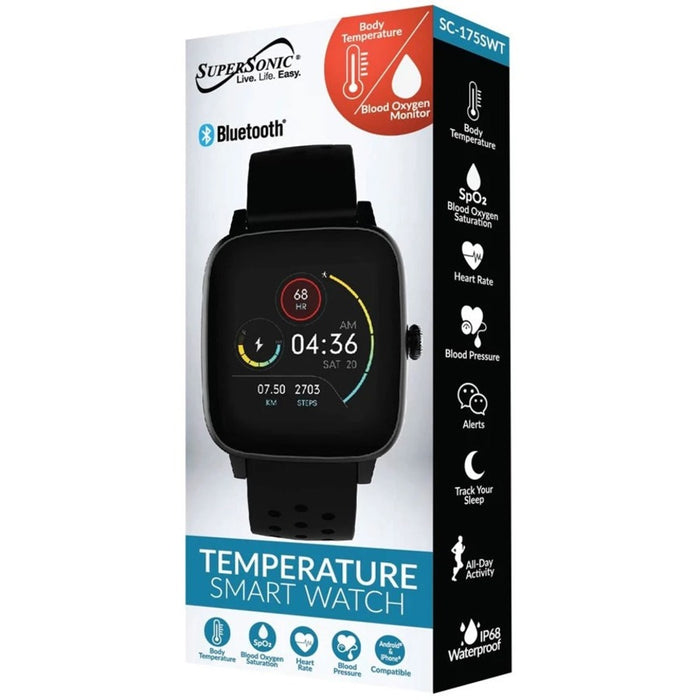 Supersonic 1.4" Touch Screen Smartwatch with Body Temperature Monitor