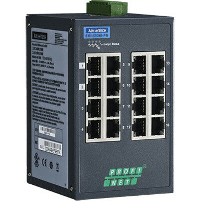 Advantech 16 Port Entry-level Managed Switch Supports PROFINET w/wide Temp