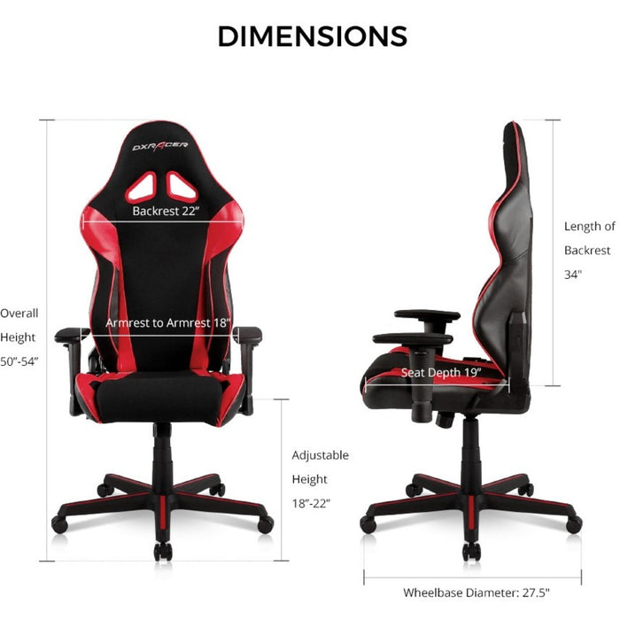 DXRacer Racing Series Conventional Strong Mesh and PU Leather RAA106/NR