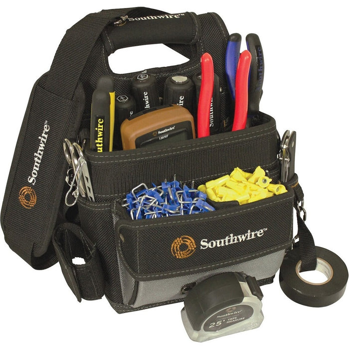 Southwire BAGESP Carrying Case Tools, Screw, Tape Measure, Hammer, Flashlight, Wire, Accessories - Black