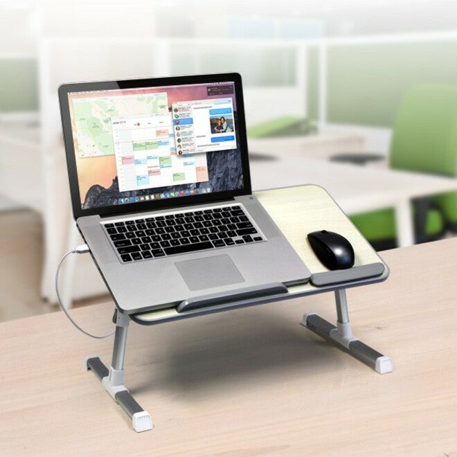 Aluratek Adjustable Ergonomic Laptop Cooling Table with Fan