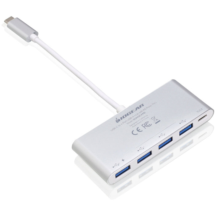 IOGEAR USB-C to 4 Port USB-A Hub with Power Delivery Pass-Through