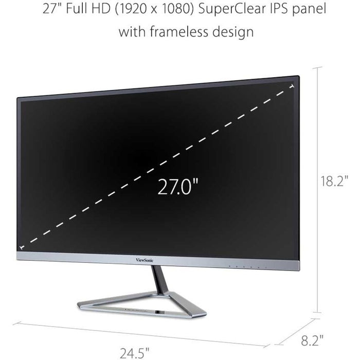 Viewsonic 27" Display, IPS Panel, 1920 x 1080 Resolution