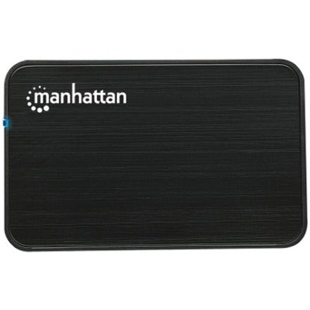 Manhattan Drive Enclosure, 2.5" , USB-A, 480 Mbps (USB 2.0), SATA, Black, Sturdy, Plastic, Hi-Speed USB, Windows or Mac, Three Year Warranty, Boxed