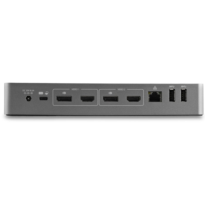 Star Tech.com USB-C & USB-A Dock - Hybrid Universal Laptop Docking Station w/ 100W Power Delivery - Dual Monitor 4K 60Hz HDMI & DisplayPort