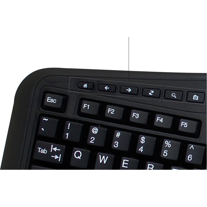 Adesso 2.4GHz Wireless Ergonomic Touchpad Keyboard