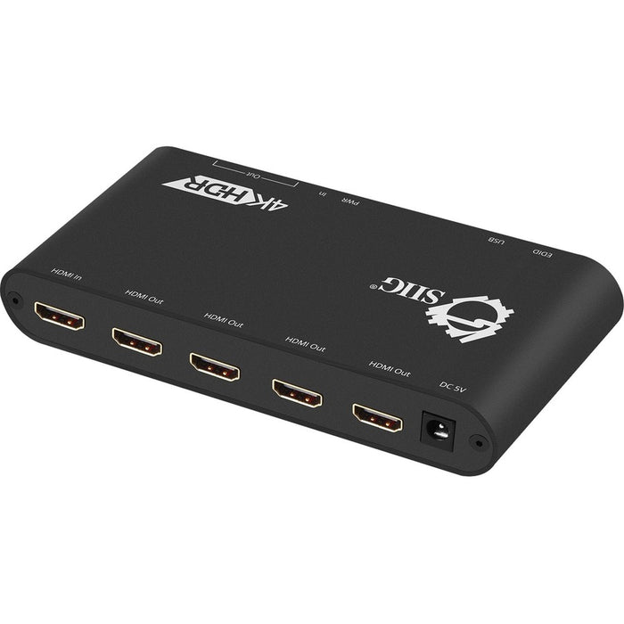 SIIG 1x4 HDMI 2.0 Splitter / Distribution Amplifier with Auto Video Scaling - 4K 60Hz HDR